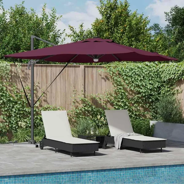 Parasol Roma Rouge 286 x 284 x 270 cm Aluminium et polyester