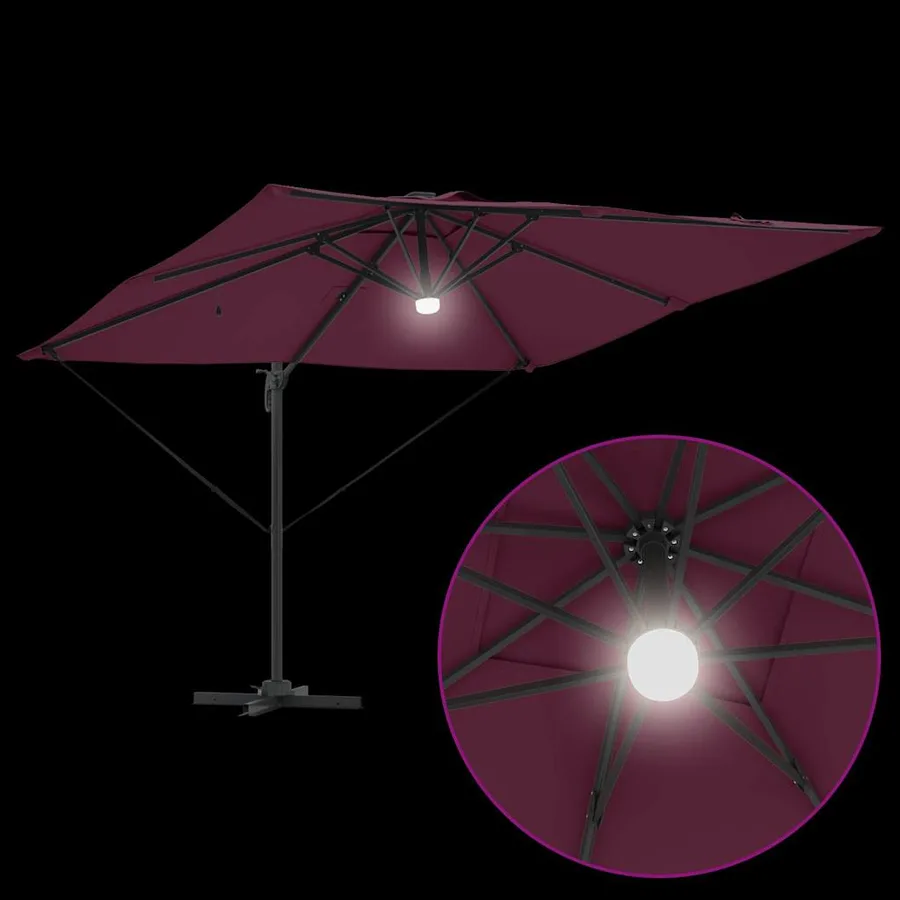 Parasol Roma Rouge 286 x 284 x 270 cm Aluminium et polyester - 11