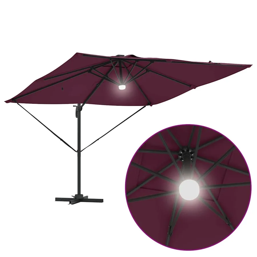 Parasol Roma Rouge 286 x 284 x 270 cm Aluminium et polyester - 12