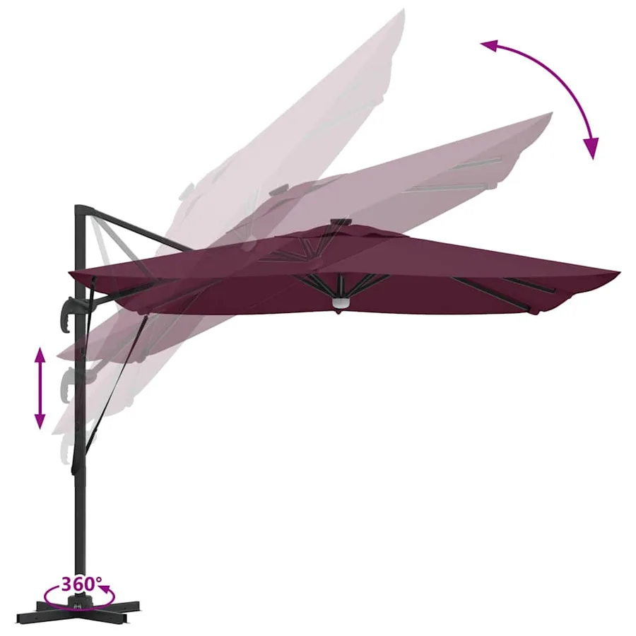 Parasol Roma Rouge 286 x 284 x 270 cm Aluminium et polyester - 13