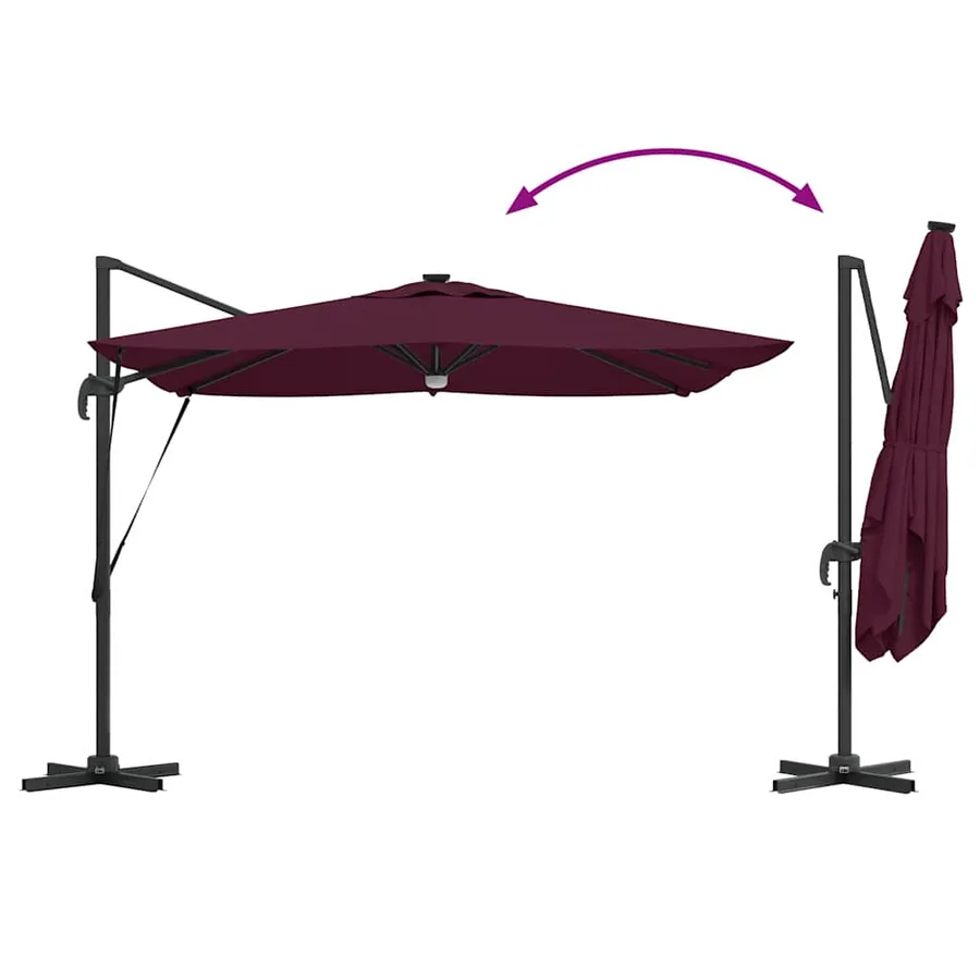 Parasol Roma Rouge 286 x 284 x 270 cm Aluminium et polyester - 14