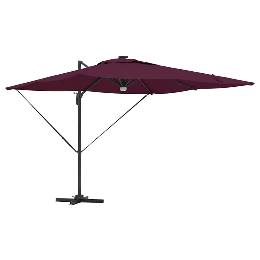 Parasol Roma Rouge 286 x 284 x 270 cm Aluminium et polyester - 2