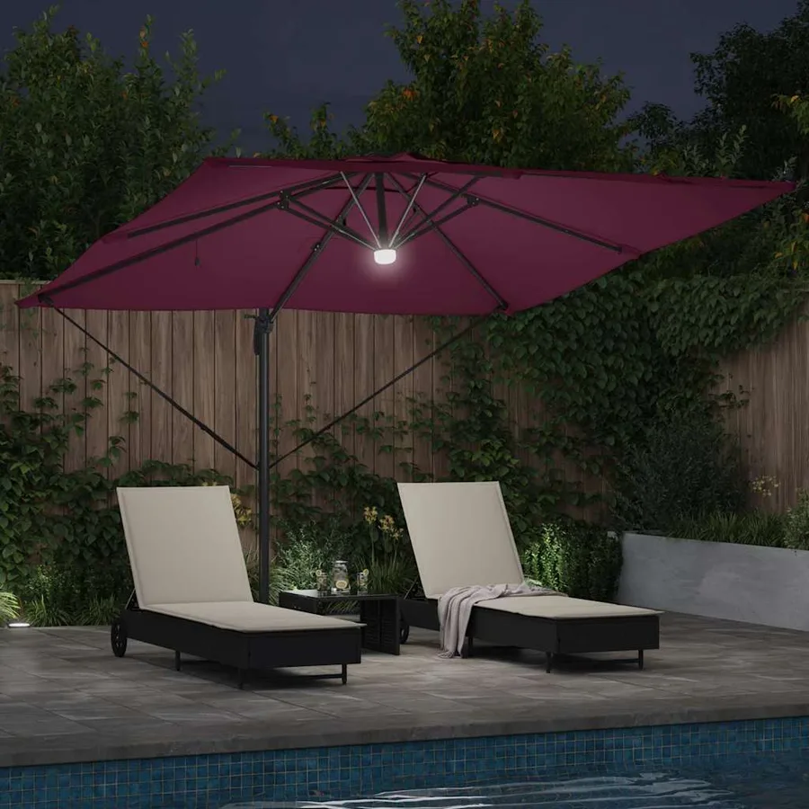 Parasol Roma Rouge 286 x 284 x 270 cm Aluminium et polyester - 4