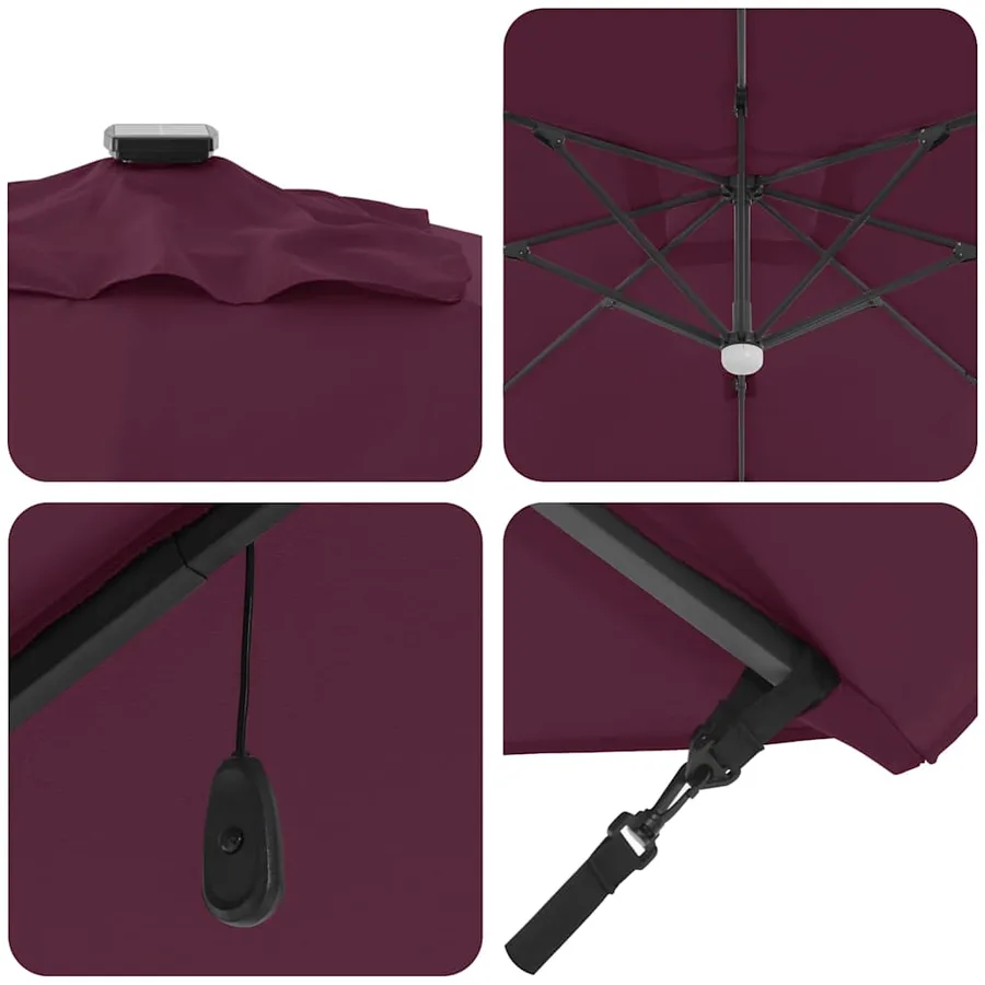 Parasol Roma Rouge 286 x 284 x 270 cm Aluminium et polyester - 9