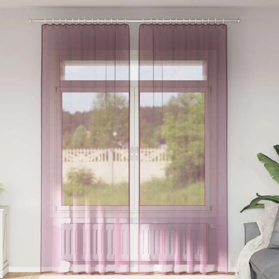 Rideaux en voile à œillets (2 pcs) violets
