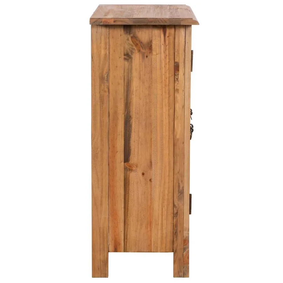 Armoire latérale de salle de bain Pin massif 59x32x80 cm - 3