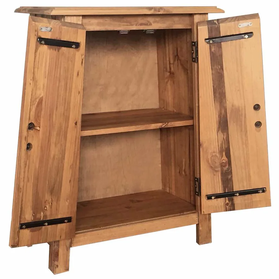 Armoire latérale de salle de bain Pin massif 59x32x80 cm - 4