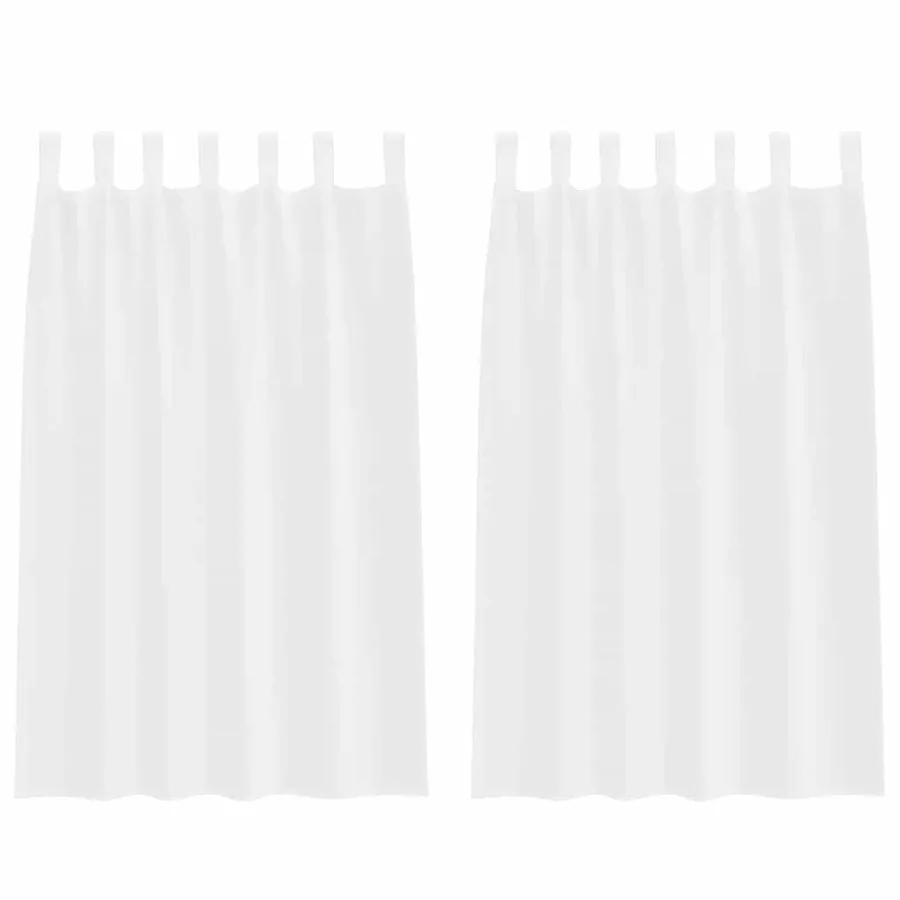 Rideau en Voile 2 pcs Blanc 175 x 140 cm Polyester - 2