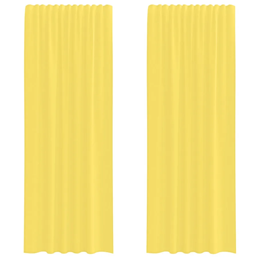 Rideaux en voile avec passe-tringles 2 pcs jaune - 2