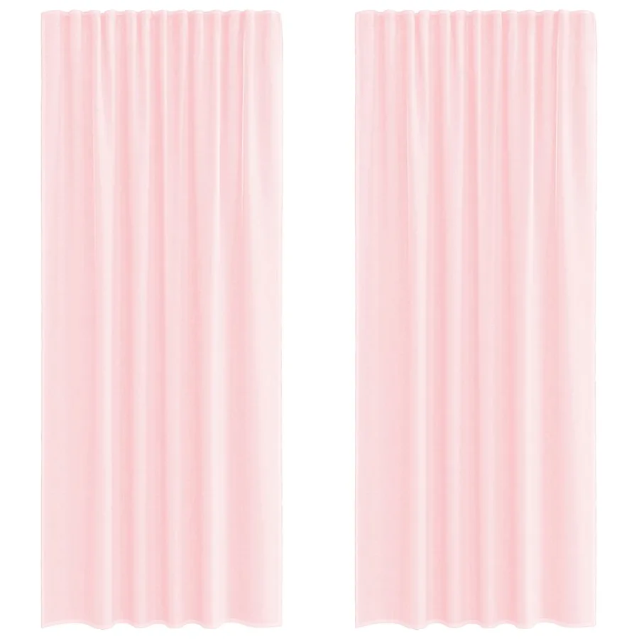 Rideaux en voile avec passe-tringles 2 pcs rose clair - 2