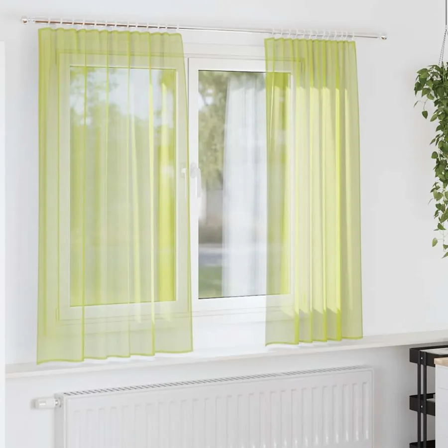 Rideaux en voile à œillets 2 pcs vert pomme