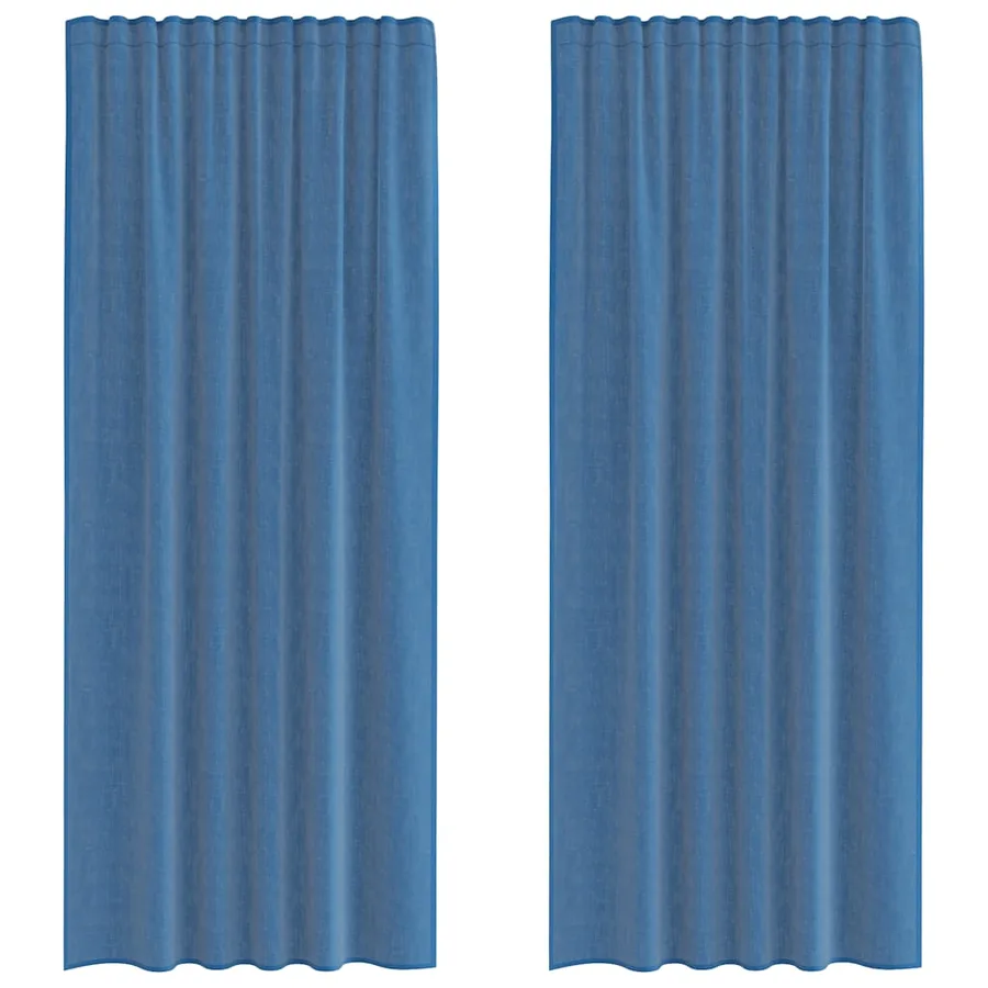 Rideaux en voile avec passe-tringles 2 pcs bleu royal - 2