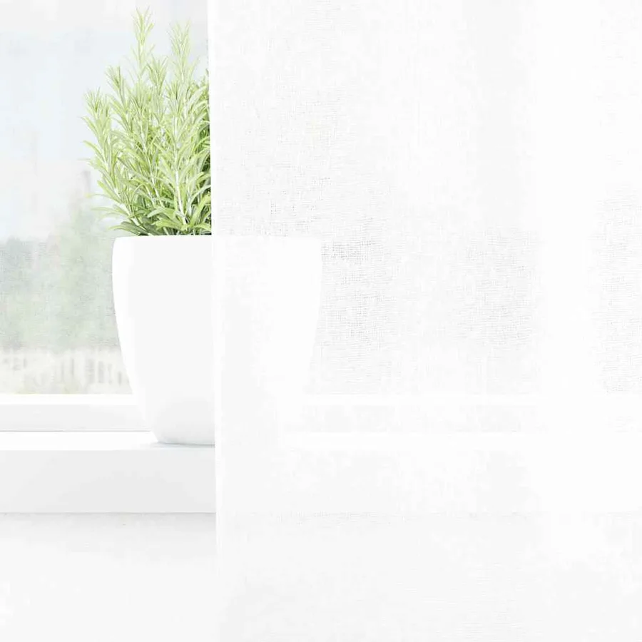 Rideau en Voile 2 pcs Blanc 140 x 140 cm Polyester - 3