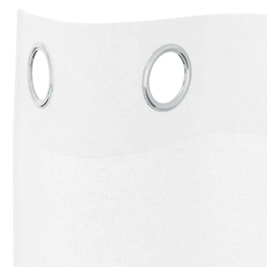 Rideau en Voile 2 pcs Blanc 140 x 140 cm Polyester - 5