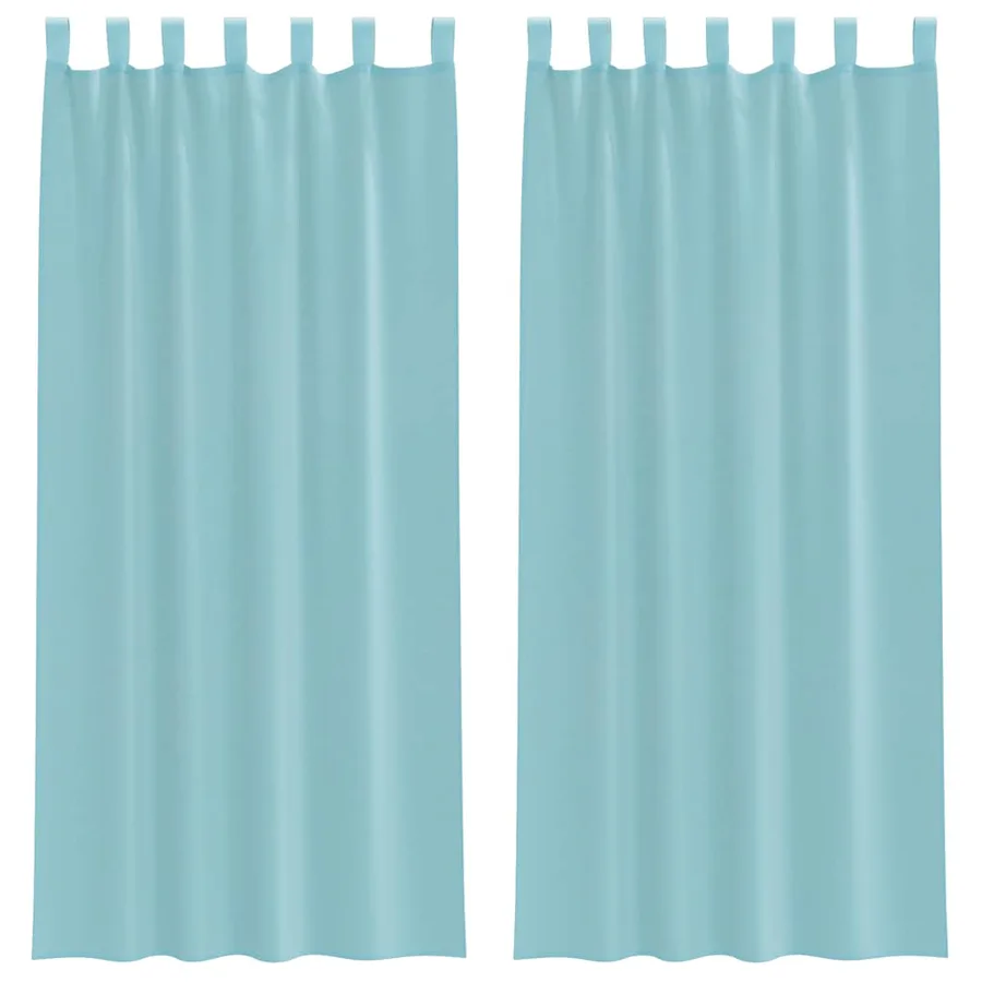 Rideaux en voile avec passe-tringles 2 pcs turquoise - 2