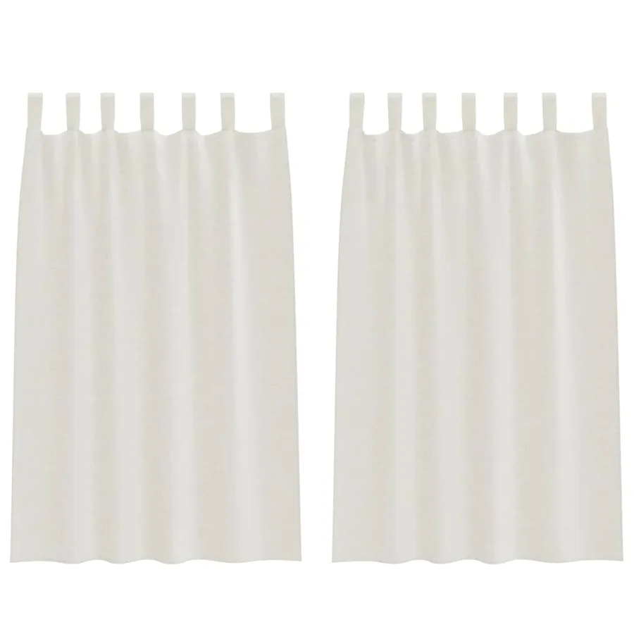 Rideau en Voile 2 pcs Crème 175 x 140 cm Polyester - 2