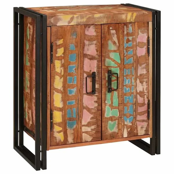 Cabinet de chevet Multicolore Bois massif recyclé