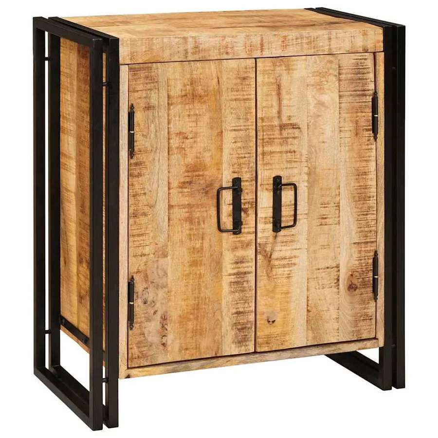 Cabinet de chevet Marron Bois de mangue brut massif