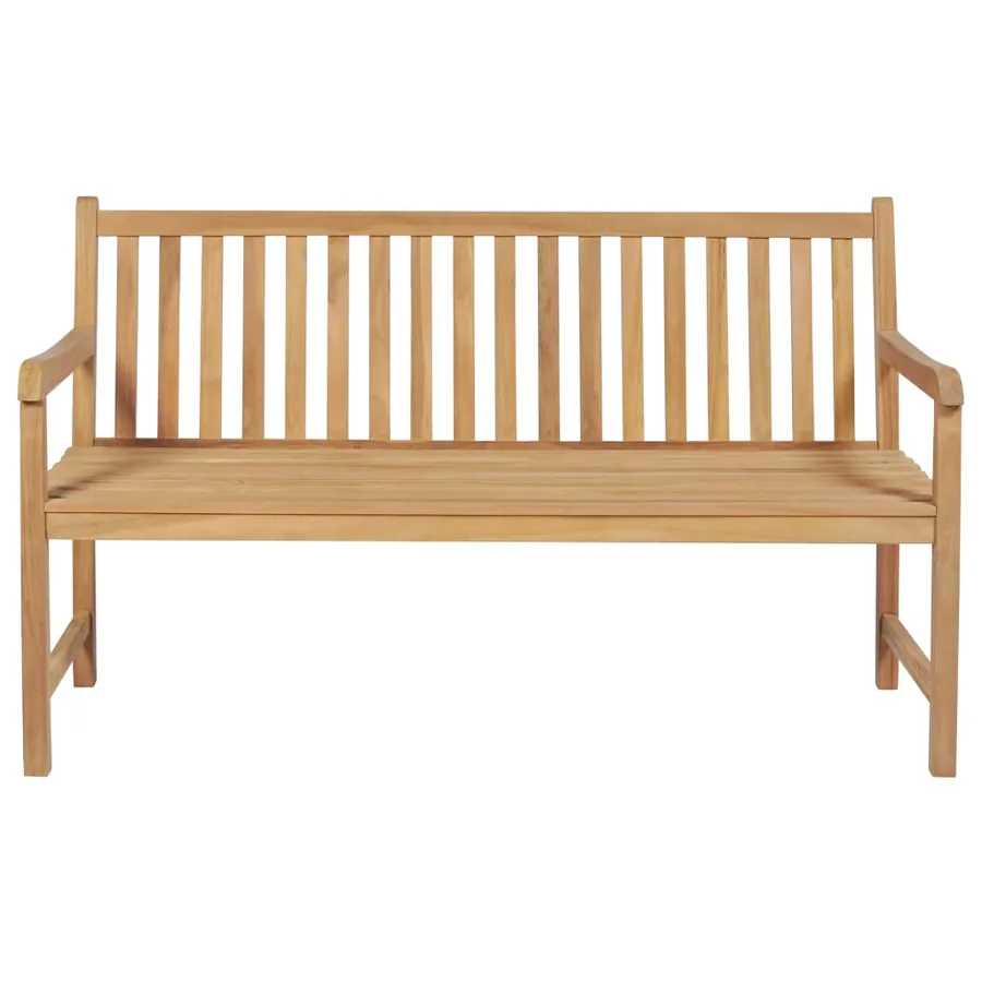 Banc de jardin avec coussin taupe 150 cm Bois de teck massif - 3