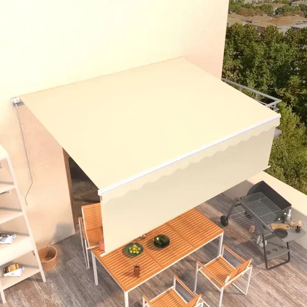 Auvent manuel rétractable avec store 4,5x3 m Crème