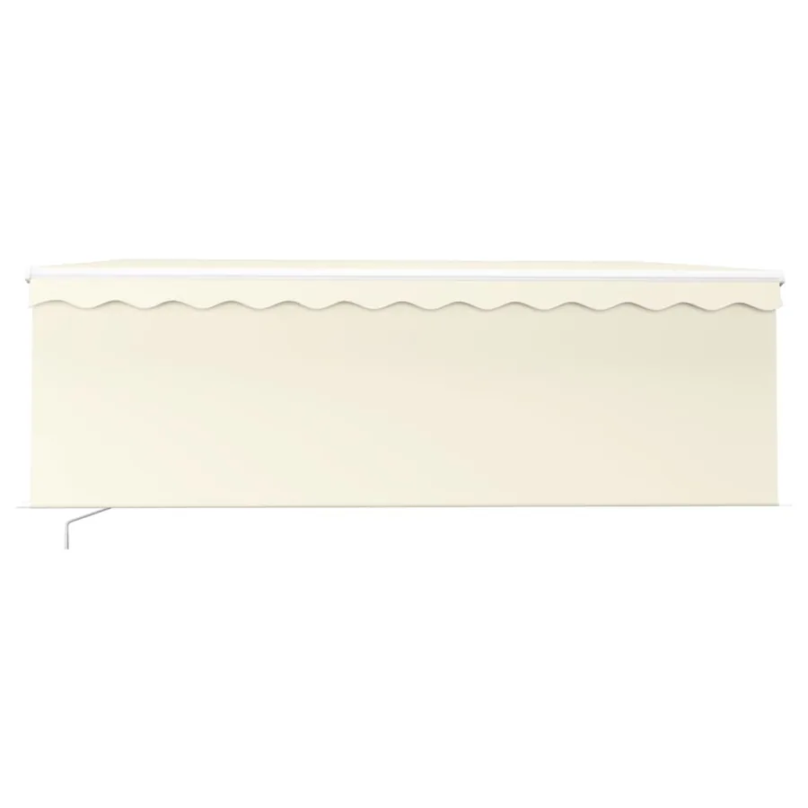 Auvent manuel rétractable avec store 4,5x3 m Crème - 3
