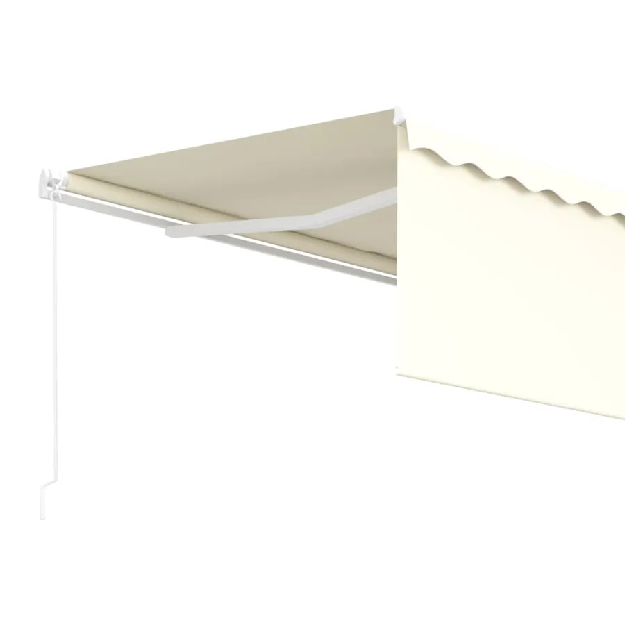 Auvent manuel rétractable avec store 4,5x3 m Crème - 4