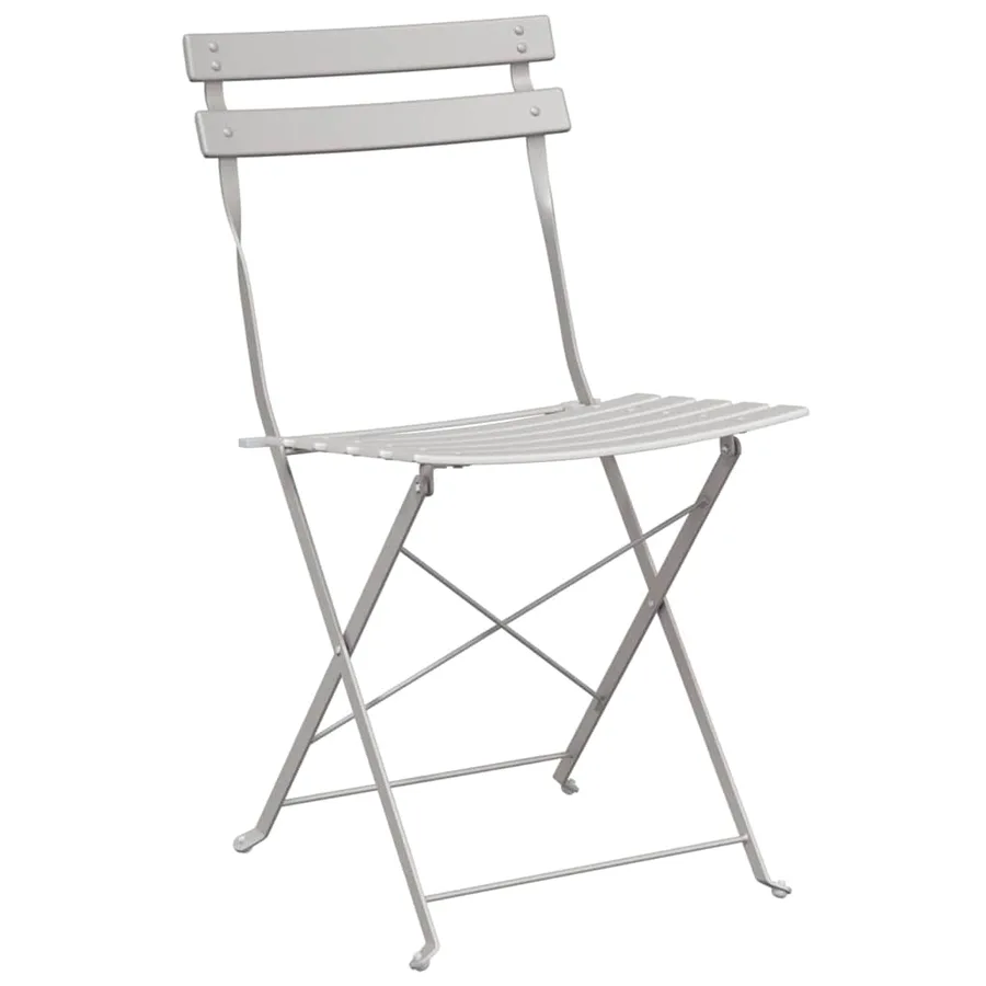 Chaise de jardin pliante 2 pcs Beige 42 x 46 x 82cm Métal - 4