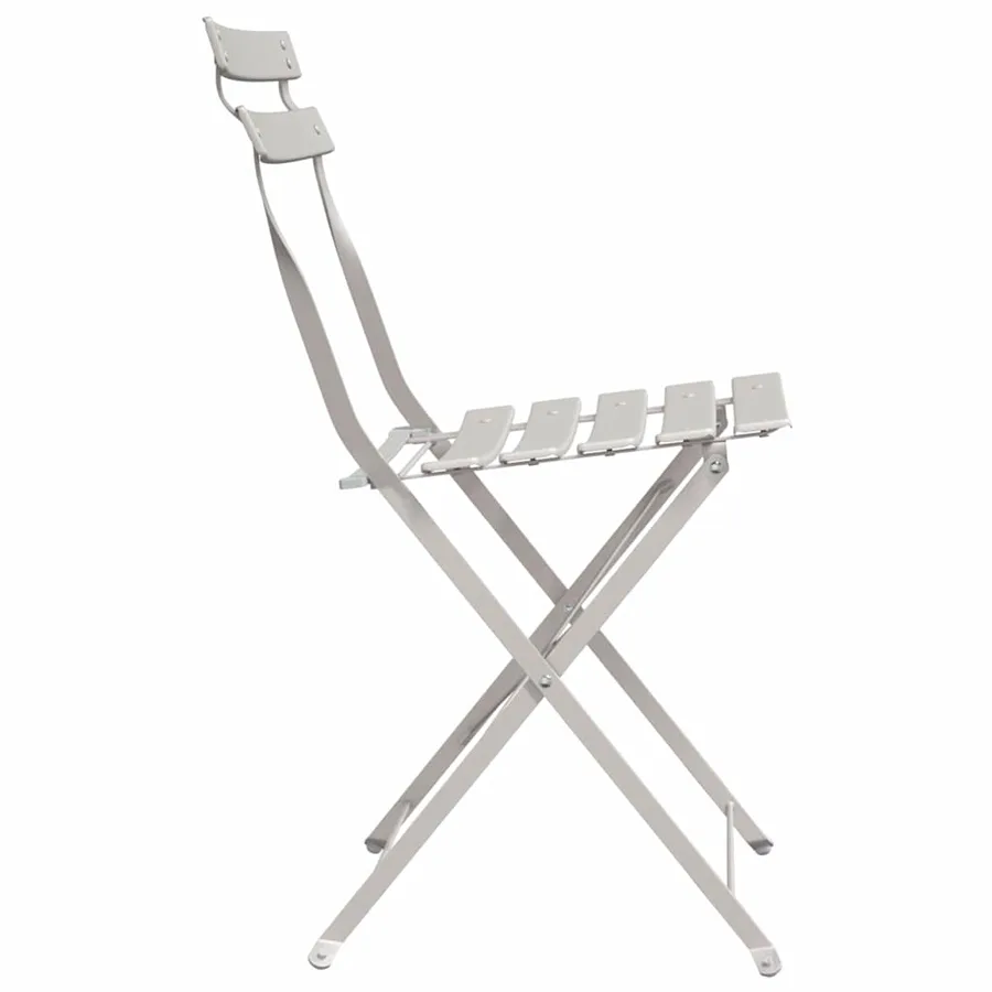Chaise de jardin pliante 2 pcs Beige 42 x 46 x 82cm Métal - 6
