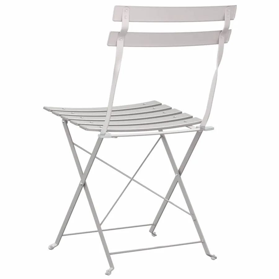 Chaise de jardin pliante 2 pcs Beige 42 x 46 x 82cm Métal - 7
