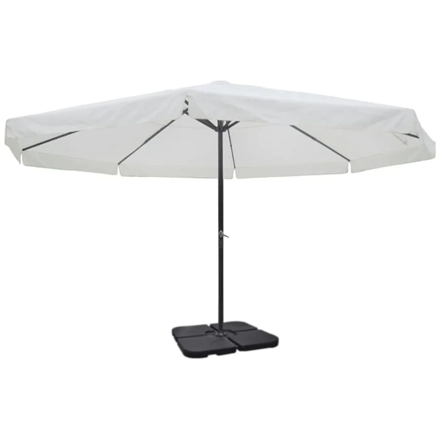 Parasol de jardin avec base portable aluminium blanc - 2
