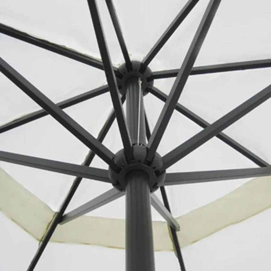 Parasol de jardin avec base portable aluminium blanc - 4
