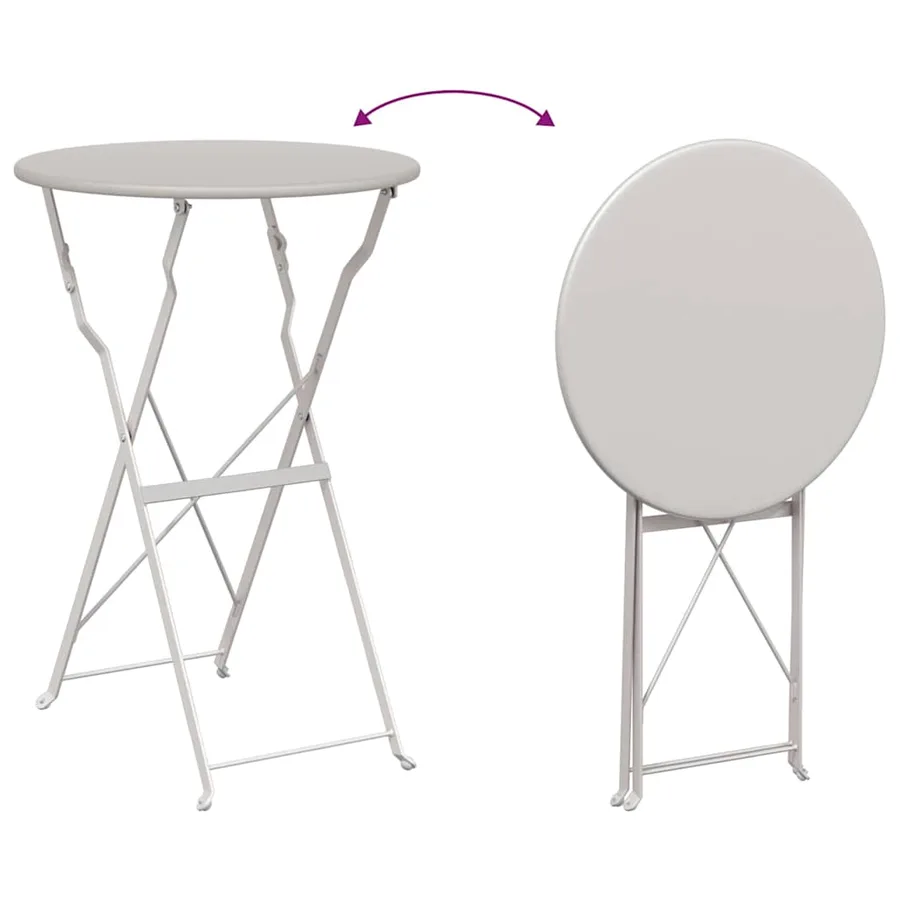 Table bistrot Beige Ø 50 x 71 cm Acier revêtu de poudre - 9