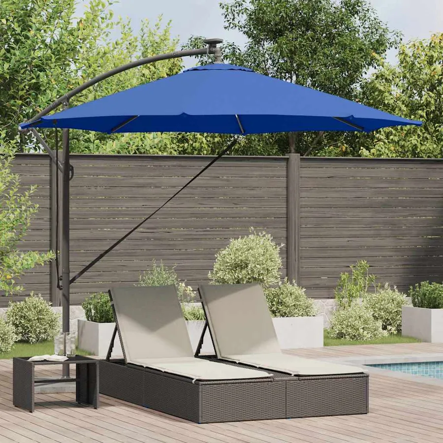 Parasol 294 x 294 x 248 cm Polyester et Aluminium Azur