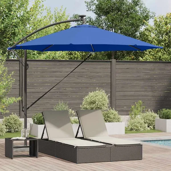 Parasol 294 x 294 x 248 cm Polyester et Aluminium Azur