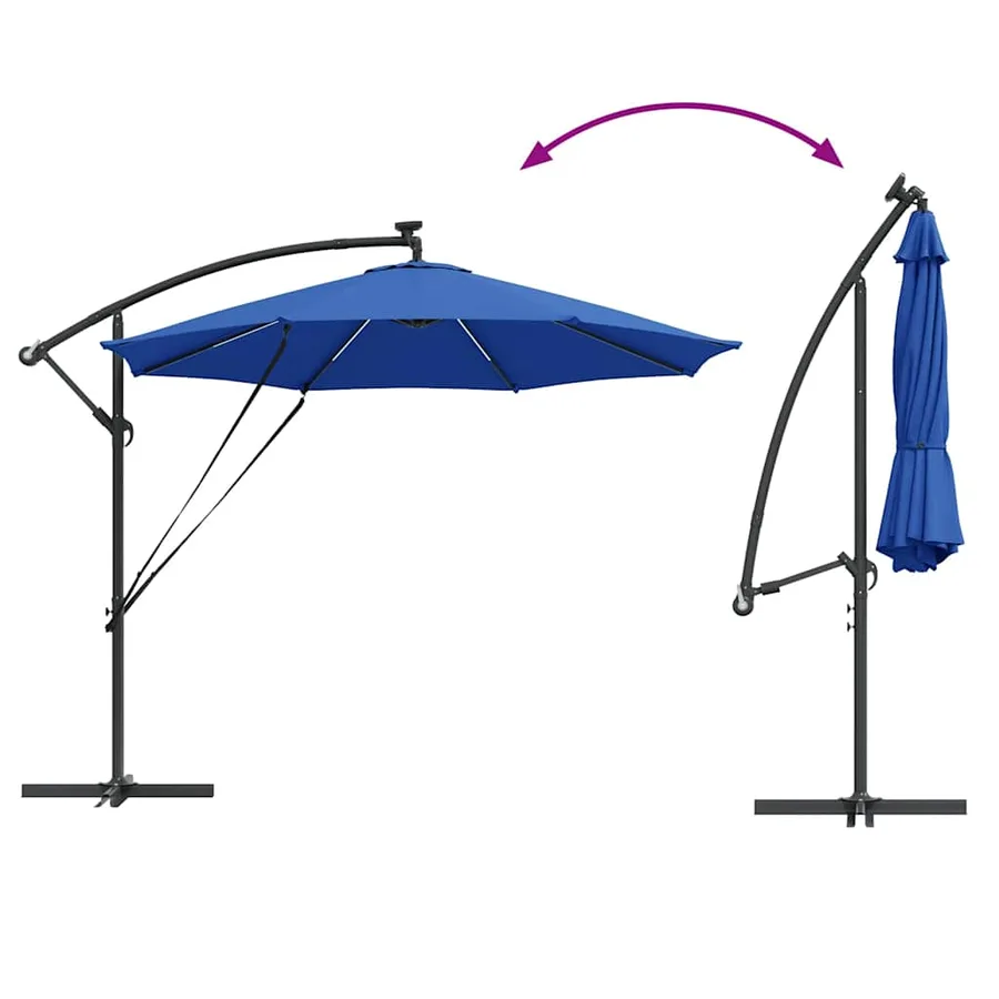 Parasol 294 x 294 x 248 cm Polyester et Aluminium Azur - 14