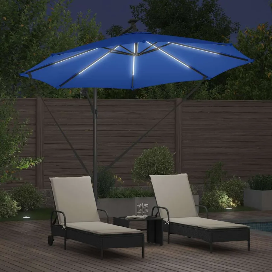 Parasol 294 x 294 x 248 cm Polyester et Aluminium Azur - 4