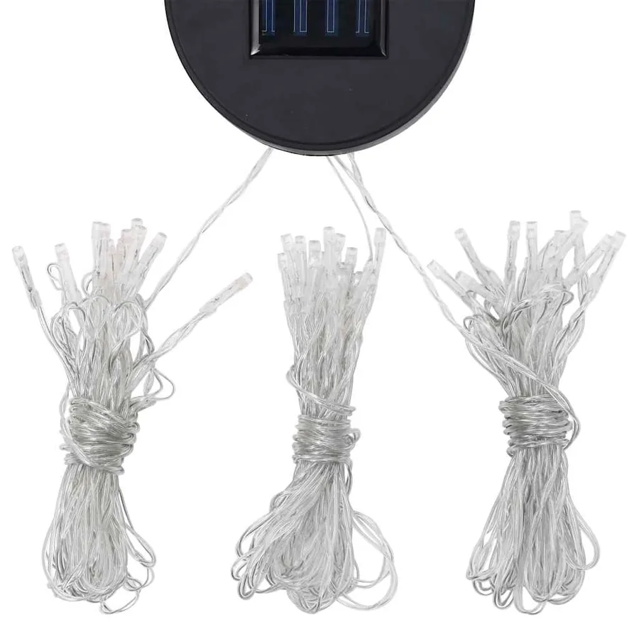 Tonnelle avec double toit et lumières LED 3x4 m Blanc - 9