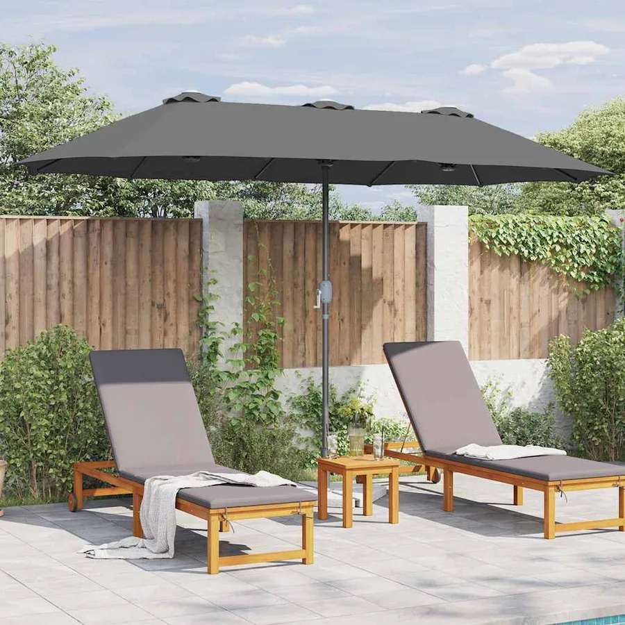 Parasol de jardin Anthracite 370 x 197 x 239 cm - 4