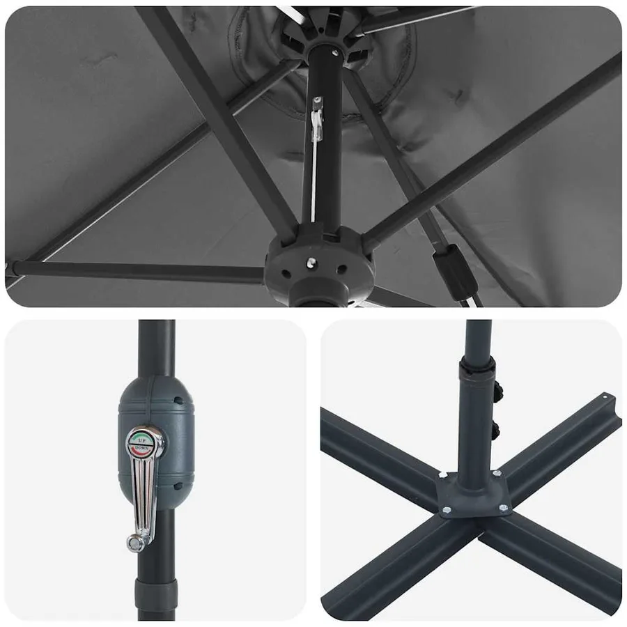 Parasol de jardin Anthracite 370 x 197 x 239 cm - 9