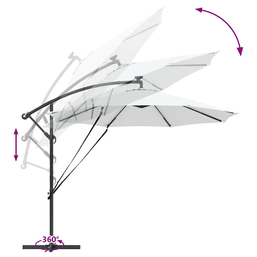 Parasol Sable 294 x 294 x 248 cm Polyester et Aluminium - 13