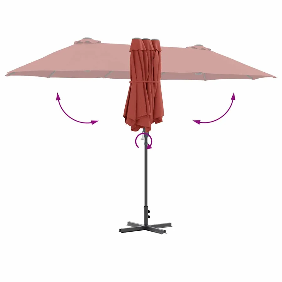 Parasol de jardin Terre cuite 370 x 197 x 239 cm - 8
