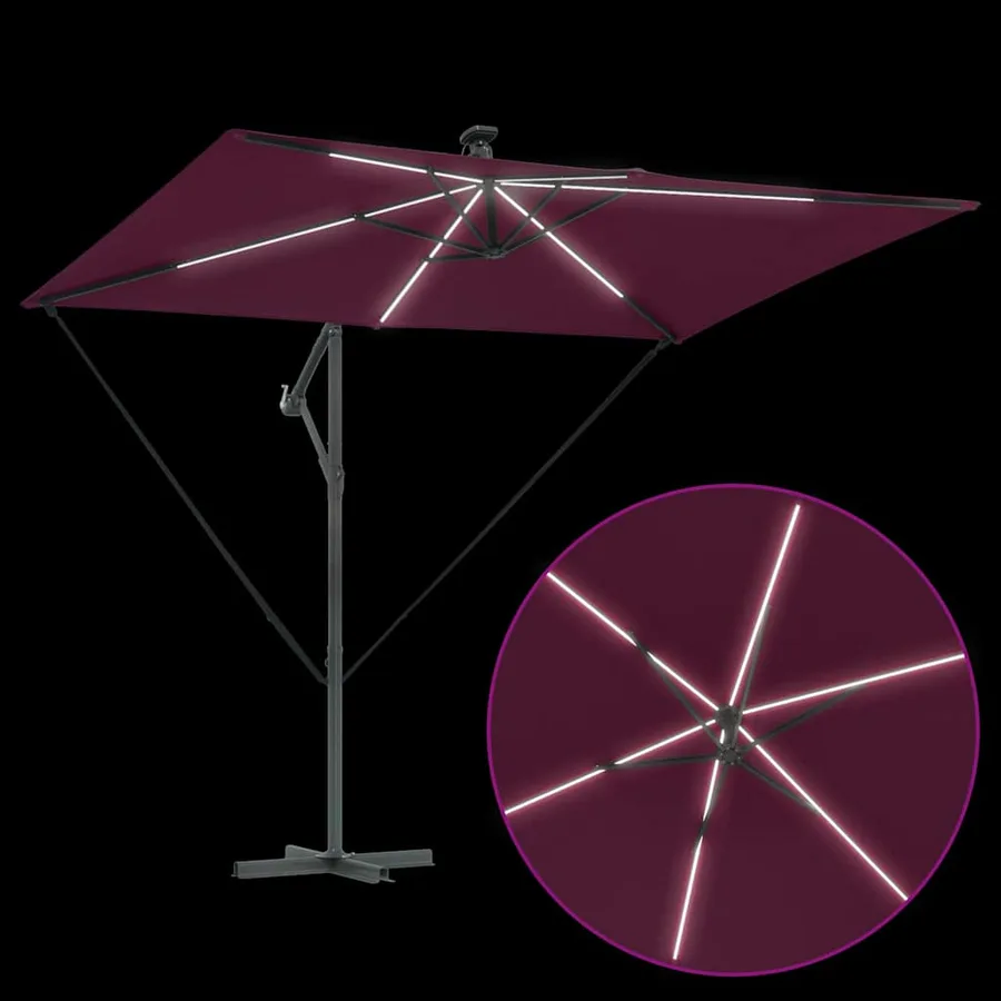 Parasol Bordeaux 294 x 200 x 270 cm Polyester et Aluminium - 11