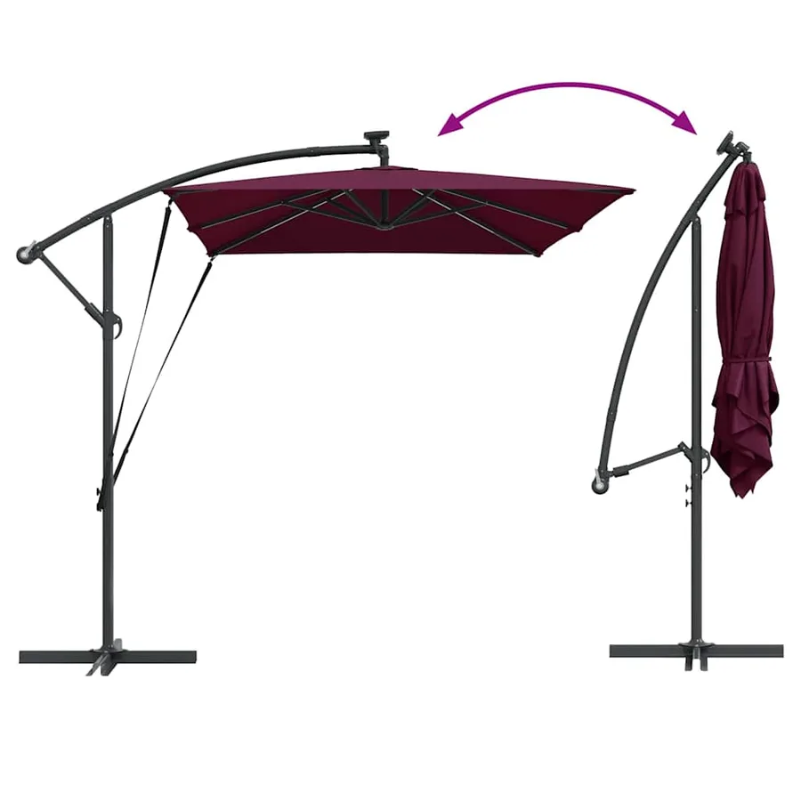 Parasol Bordeaux 294 x 200 x 270 cm Polyester et Aluminium - 14