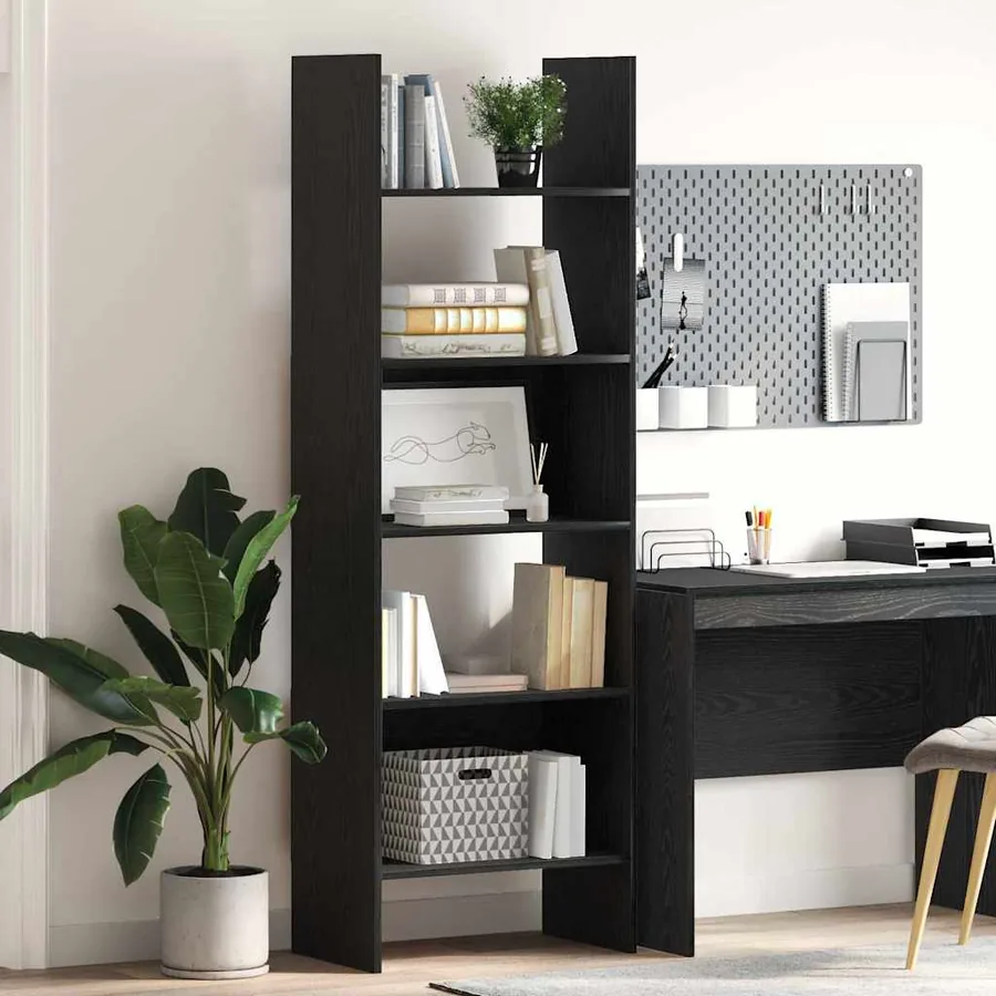 Bibliothèque Chêne noir 60 x 35 x 180 cm Bois d'ingénierie