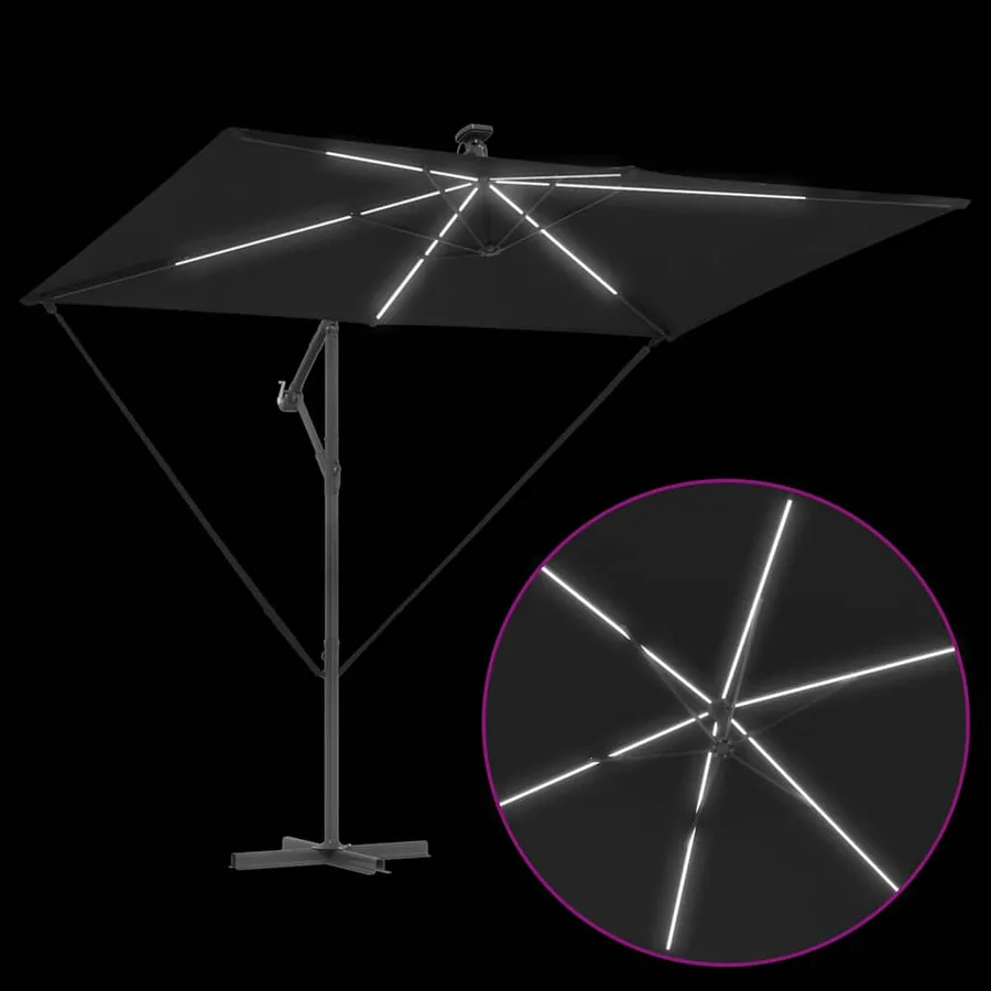 Parasol Noir 294 x 200 x 270 cm Polyester et Aluminium - 11