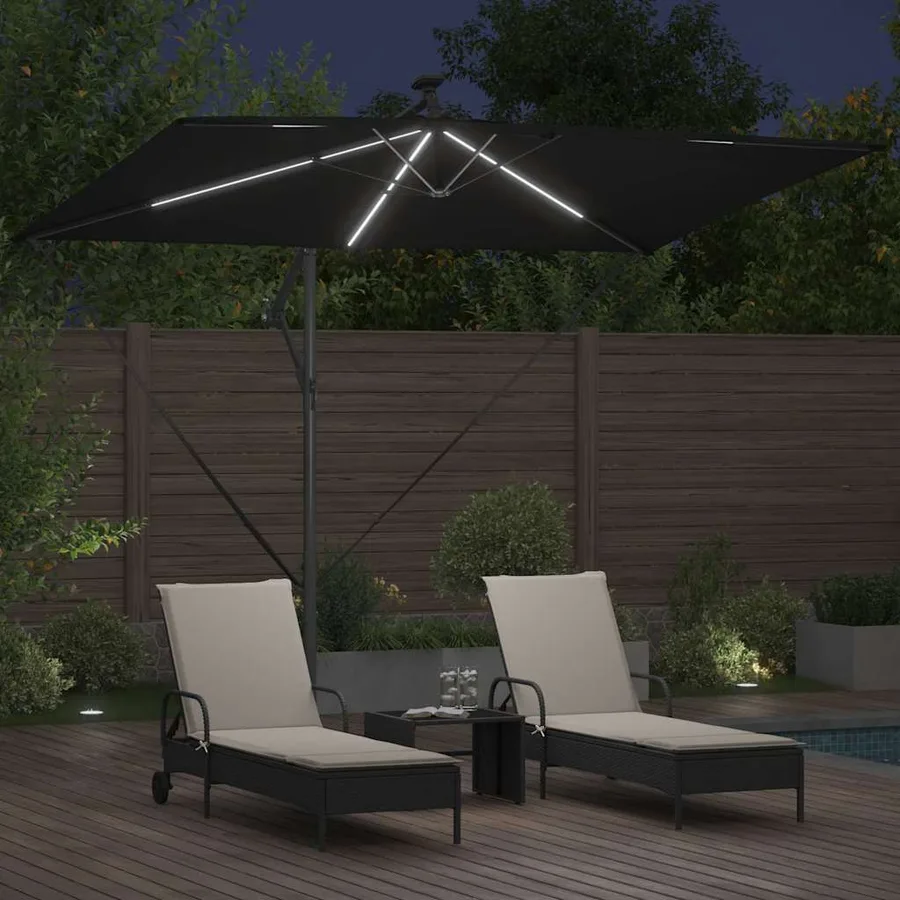 Parasol Noir 294 x 200 x 270 cm Polyester et Aluminium - 4