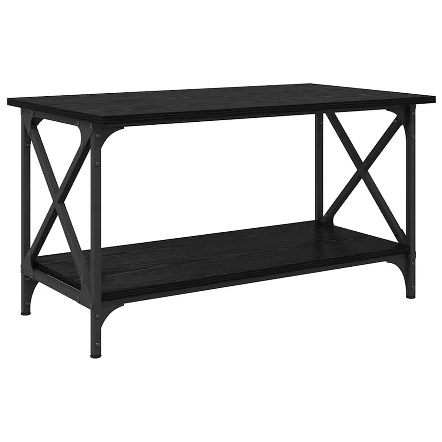 Table basse Chêne noir 80 x 45 x 45.5 cm Bois d'ingénierie - 7