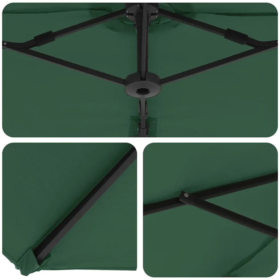 Parasol Vert 372 x 198 x 243 cm Polyester et Aluminium - 10