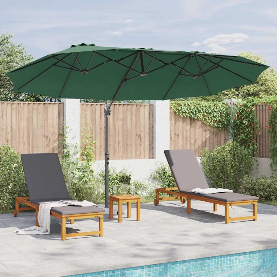 Parasol Vert 372 x 198 x 243 cm Polyester et Aluminium - 4