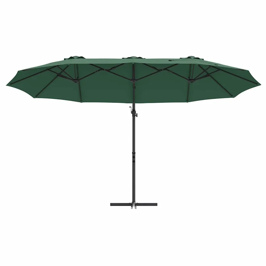Parasol Vert 372 x 198 x 243 cm Polyester et Aluminium - 5